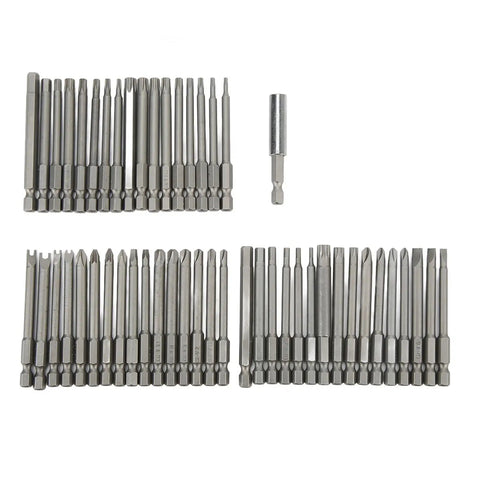 Ultimate 50-Piece HaloVerde Magnetic Driver Bit Kit With Extra Long Security Bits, Heavy Hex Torx Spline Tools For Precision Screwdriver Work On Any Project. 50-piece steel bit set shown