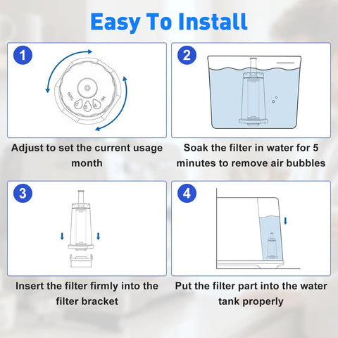 Easy installation steps for Top Notch 6 Pack Water Filter Replacement For Breville Espresso Machine Barista Touch.