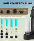 Hose adapter sizes for Beefy Three Quarter Hp Stainless Steel Submersible Sump Pump Delivers Thirty Six Hundred Gph
