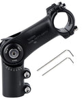 Beefy Adjustable Alloy Bike Stem With 0 To 60 Degree Riser For One And One Eighth Inch Steerer Tube 31.8 Mm Handlebar Fits Most Road MTB E MTB Bikes 110 Mm Length CNC Machined 6061 T6 Aluminum Includes Two Hex Keys Black.