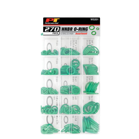 Hard Wearing HNBR O Ring Assortment In Organizer Case For Vehicle Repair And Tool Maintenance 270 Piece Set For High Temperature And Chemical Resistant Auto And Workshop Use