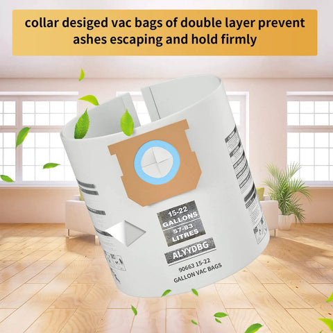Ultimate Bulk Vacuum Bag Kit For 15 To 22 Gallon Wet Dry Vacuums Type G 90663 9066300 Type J 90673 9067300 Plus VF2008 High Efficiency Disposable Dust Filter Bag in package
