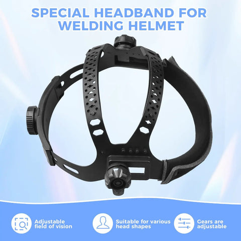 Replacement Headgear For Welding Helmet With Round Hole Connection, Adjustable Comfort Fit, Padded Cushioning, Universal