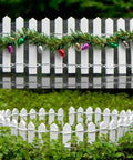 Miniature Fairy Garden Fence Set 40 Inch Long By 2 Inch Tall DIY Wood Picket Fence For Dollhouse White 2 Pack Perfect For Crafts