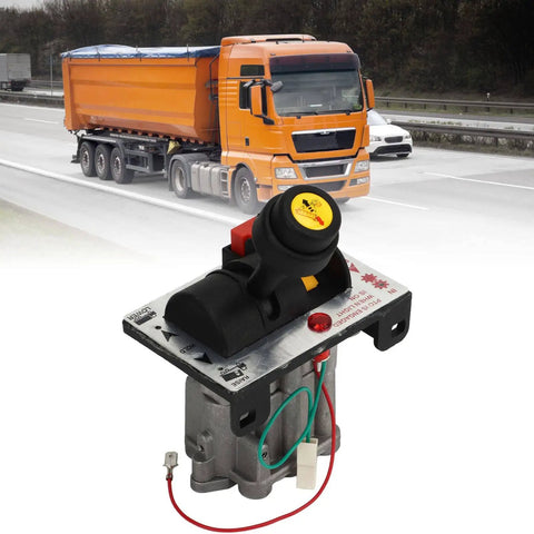 Dump Truck Tipper Switch With PTO Proportional Control Valve For Hydraulic Unloading in front of orange dump truck.