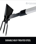 Extended Reach Hoe And Cultivator All In One Garden Tool For Weed Busting And Soil Loosening With Long Ergonomic Handle