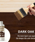 Top Tier Premium Dark Oak Water Base Wood Stain For Furniture Cabinets And Doors Fast Dry Quick Setting Low Odor Formula with brush.