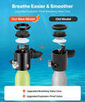 Comparison of new and old models with upgraded valve, used in Mini 0.5L Scuba Tank Portable Underwater Breathing Cylinder For Short Dives