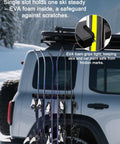 Side view of Magnetic Fishing Rod Holder Set For Garage And Truck Surfaces Portable Dual Pack installed on truck with snowboards.