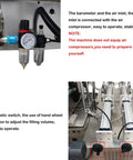 Heavy Duty Automatic Double Head Paste And Liquid Filling Machine With 100 To 1000 Ml Range And Drip Free 12 Mm Nozzle air inlet and pressure gauge details