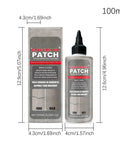 Ultimate Outdoor Crack Repair Sealant For Concrete And Asphalt, 100ml waterproof DIY patch shown with packaging dimensions