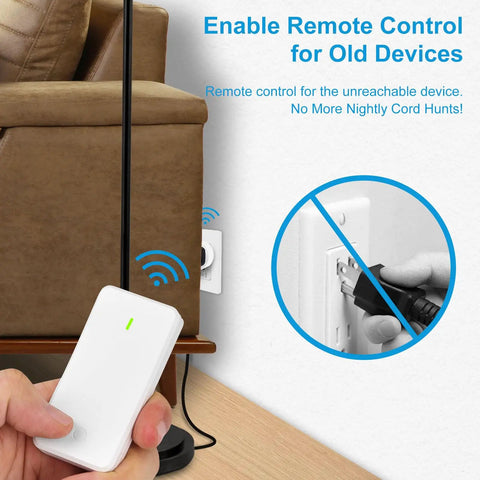 Remote Control Outlet Switch With Wireless Wall Mount For Lamps Fans And Household Appliances No Wiring Needed 15 Amps 1500 Watts