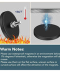 12 Pack Rubber Coated Neodymium Threaded Mounting Magnets with clear temperature warning at 176°F with mounting hardware.