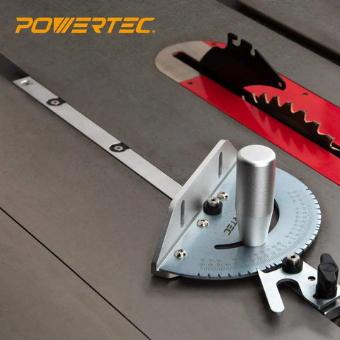 Universal Table Saw Miter Gauge With Aluminum Miter Bar, 27 Angle Stops for precision angles on table saws and router tables.