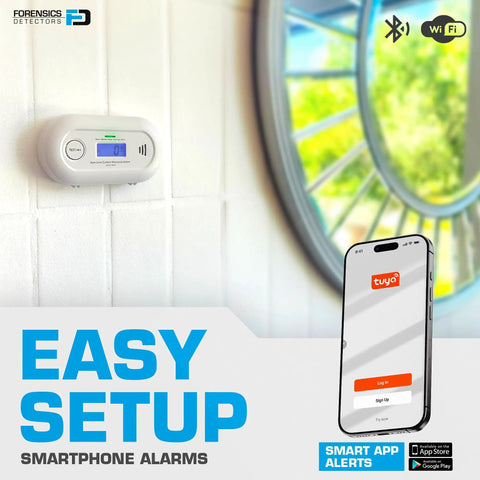 Low Level Carbon Monoxide Monitor For Home Office Classrooms And Retail Safety With Quick Alarm And Clear Readout Above 10ppm And 25ppm Alarm Upgraded Version 2.0 Seven Year Sensor Life Ideal For Any Space with smartphone app display and easy setup
