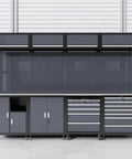 Heavy Duty Steel Tool Cabinet With Doors Rolling Lockable Storage Chest Featuring Pegboard Durable Garage And Warehouse Organization For Tools And Equipment, front view