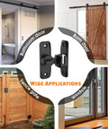 90 To 180 Degree Barn Door Lock Set Black 2 Pieces Small Flip Gate Latches Hardware for Security Sliding Doors Cabinets Barns