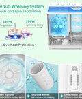 Image of Dual Tub Portable Washing Machine With 30 Lb Wash Barrel And 18 Lb Spinner Drain Pump showcasing controls and wash tub details.
