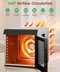 Pro Level Electric Food Dehydrator With Ten Roomy Stainless Trays For Big Batch Jerky And Crispy Fruit Snaps showing interior fan and heating.
