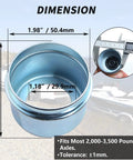 4 Pack 1.98 Inch Trailer Hub Caps With Eight Rubber Plugs And Four Spare Seals Bolted Metal Wheel Bearing Dust Caps dimensions