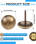 Top Shelf Antique Bronze Upholstery Tacks 16mm brass nail heads and 14mm iron shanks, perfect for furniture projects, 100 pack kit.