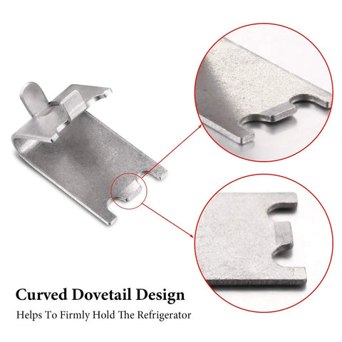16 Pieces Refrigerator Shelf Clips And Freezer Shelf Supports Stainless Steel Replacement Buckles for Fridges Dovetail Design