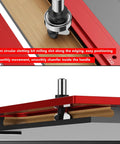 Zero Mess Cabinet Door Flush Mount Template Aluminum Alloy Slotting Guide Set Includes Semi Circular Router Bit in operation.