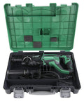 Hard Hitting Rotary Hammer Drill With SDS Plus, 1-Inch Chuck, 7.5 Amp Power displayed in open green case, Model DH26PF