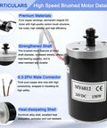 MY6812 24V 150W Electric Scooter Drive Motor With 9 Tooth 25H Sprocket Brushed DC Motor Calibrated 2750 RPM And 0.52 Nm Torque For Easy Replacement Or DIY Builds. Black aluminum alloy brushed motor with shaft and connector