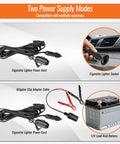 Quick Draw 12V Fuel Transfer Pump 85 GPH Electric Gasoline Diesel Siphon Kit with cigarette lighter and alligator clip power cords.