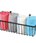 Farmhouse Metal Wire Bathroom Storage Organizer Baskets Two Pack Space Saving Declutter For Cabinets Shelves Closets Vanity