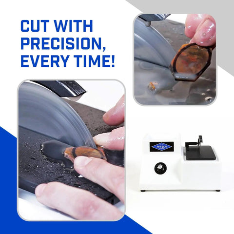 4 And 5 Inch Lapidary Trim Saw With Diamond Blades Included For Gems Minerals Crystals, Pro Grade Stone Cutter Equipment, 115V Only in action