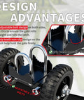 Rolling Gate Wheel Carrier Beefy 6 Inch Rubber Wheel with adjustable bolts and grip teeth non-slip design.