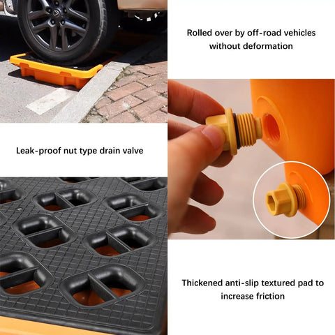 Heavy Duty Spill Proof Oil Tank Containment Tray Set For Warehouses And Shops under car and detailed parts view