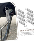 Eight Pieces Extended Compression Spring Assortment Kit For Electric Vehicle Stands Ladder Foot Supports With Heavy Duty Stainless Steel Build For Reliable Structure And Smooth Easy Use In Garage Or Home Projects. stainless steel springs on EV stand and kit set