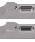 Heavy Duty Low Profile Arc Jaw Side Clamp Vise 2 Pack S136H Mold Steel for CNC Milling setup, showing two durable pieces.