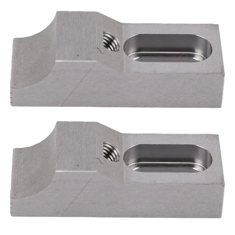Heavy Duty Side Clamp Vise With 60kN Power Grip And Compact Low Profile Design For CNC Milling Machines Hardened S136H Steel Arc Jaw Tools, two arc jaw tools.