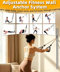 Built Different Adjustable Aluminum Resistance Band Wall Anchor With 40 Inch Sliding Track And 39 Precise Height Positions for upper and lower body workouts.