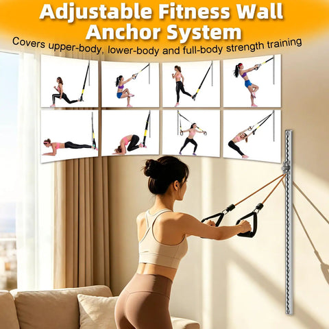 Built Different Adjustable Aluminum Resistance Band Wall Anchor With 40 Inch Sliding Track And 39 Precise Height Positions for upper and lower body workouts.
