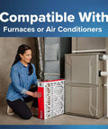 Person placing Go To Choice Top Rated 20x25x2 AC Furnace Air Filter With MERV 11 And MPR 1000 in HVAC system