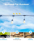 164 Ft Vinyl Coated 304 Stainless Steel Cable String Light Hanging Kit for patio with guide wire and hooks outdoors