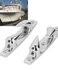 Two Pack 316 Stainless Steel Mooring Cleats 4.69 Inch Left Right Design For Boats Yachts And Marine Anchoring Durable Corrosion Resistant Fairlead Hardware For Secure Tie Off