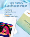 11x17 Sublimation Paper Pack, 120 Sheets For Easy Dope Transfers On T Shirts, Tumblers, And Mugs, A3 Size shown with transfer