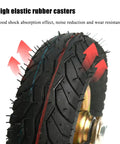 Heavy Duty Swivel And Fixed Castor Wheels With Premium Rubber Pneumatic Trolley Casters And Shock Absorbing Industrial Grade Hardware With Mounting Screws Built Damn Tough For Daily Grind rubber caster wheel with high elasticity and shock absorption.