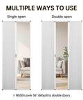 Interior Accordion Folding Cellular Door Panels No Drilling Easy Install Space Saving Light Filtering Sliding Barn Style Closet Room Divider in white, single and double open options shown.