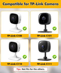 Rock Solid Self Adhesive Tapo Camera Mount 4 Pack Wall Bracket For Tp Link C100 C111 Security Cam Holders shown with compatible cameras.