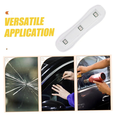 DIY Friendly Windshield Crack Repair Kit With Curing Light for Auto Glass Restoration Fast Fix in use on car windshield