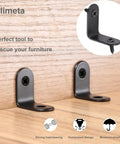 Rock Solid L Bracket Corner Brace 90 Degree Right Angle Wood Shelf Support Kit 16 Pack With Screws Black 1 Inch Mounting Brackets