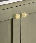Twenty Pack Dope Gold Cabinet Knobs Hammered Solid Brass Round Drawer Pulls And Handles For Kitchen Cabinets 1 3 16 Inch Diameter