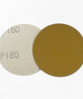 Two 180 grit sanding discs with grid hook loop design, part of Grab A Massive Case Of 200 Mesh Sanding Discs With 180 Grit Self Stick Grid Hook Loop Pads.